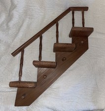 ESCADA DE MADEIRA VINTAGE Madeira PRATELEIRA DE EXIBIÇÃO DE PAREDE 4 DEGRAUS Eixo Banister 4 PEGS MCM comprar usado  Enviando para Brazil