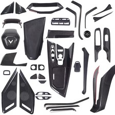 Conjunto completo de capa de acabamento de painel interior de fibra de carbono seca real compatível com Corvette C8 2020-25 comprar usado  Enviando para Brazil