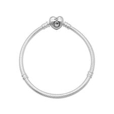 16cm/6.3" Autêntico PANDORA Moments Heart Clasp Snake Chain Bracelet #590719 BOX comprar usado  Enviando para Brazil