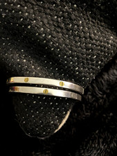 PULSEIRA DE PUNHO VINTAGE PRATA ESTERLINA CABEÇA DE UNHA DUPLA WOW, usado comprar usado  Enviando para Brazil