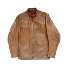 Vintage 1950s 60s British Cycle Leathers Cognac Leather Cafè Racer Moto Jacket M comprar usado  Enviando para Brazil