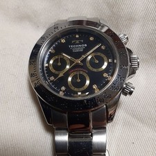 Technos Te1653 relógio cronógrafo masculino quartzo analógico bom estado mostrador preto vinil comprar usado  Enviando para Brazil