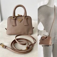 ✨Bolsa Satchel PRADA Saffiano Couro Lux Mini Promenade Bege Cammeo comprar usado  Enviando para Brazil
