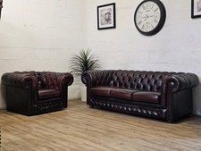 Chesterfield suite oxblood for sale  GLASGOW
