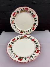 Używany, 2 x Masoni Wioska Bożonarodzeniowa Talerze obiadowe z przegrzebkami szerokość 27 cm 8 dostępnych zestawów na sprzedaż  Wysyłka do Poland