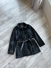 Jaqueta rara Emporio Armani preta feminina com cinto de pele sintética casaco médio Tamanho: 42 comprar usado  Enviando para Brazil