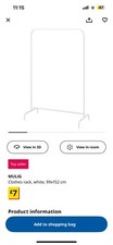 Ikea clothes rack for sale  SHREWSBURY