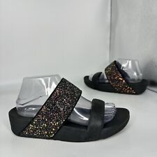 Sandalia deslizable Fitflop-Rainbow negra brillante para mujer 9 EE. UU. X26-231, usado segunda mano  Embacar hacia Argentina