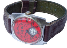 RELÓGIO ZIM-POBEDA VERMELHO mostrador chinês pulso mecânico soviético vintage, usado comprar usado  Enviando para Brazil