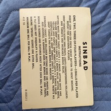 Sinbad pinball instruction for sale  Pekin