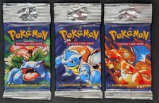 1999 Pokemon Base Set Booster Pack Conjunto de Arte Selada Friso Longo - 3 Pacotes #1 comprar usado  Enviando para Brazil