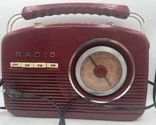 Rádio AM/FM portátil retrô da Intertek modelo 930637 vermelho/branco testado 2013 comprar usado  Enviando para Brazil