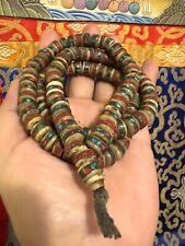 Rosário de oração tibetano vintage 108 osso de iaque com incrustação de mala coral e turquesa 30 pol. comprar usado  Enviando para Brazil