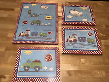 Usado, Fotos de decoração de quarto de bebê menino carros e trens azul e vermelho 4 peças comprar usado  Enviando para Brazil