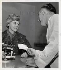 1960 Press Photo Mrs. Arthur J. Sullivan at Academy Station Post Office, Albany comprar usado  Enviando para Brazil