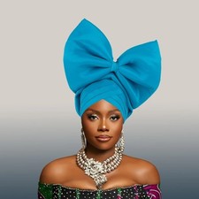 Boné turbante arco grande exagerado feminino africano headtie Nigéria envoltórios de cabeça de casamento, usado comprar usado  Enviando para Brazil