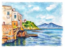 Acquerello originale napoli usato  Napoli
