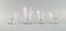 Saint-Louis, França. Quatro copos em vidro de cristal transparente soprado pela boca. década de 1930., usado comprar usado  Enviando para Brazil