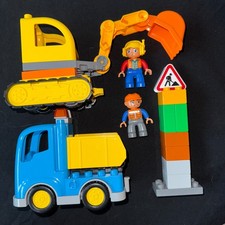 Veículos LEGO 10812 DUPLO caminhão e escavadeira com 2 trabalhadores da construção civil INCOMPLETO, usado comprar usado  Enviando para Brazil