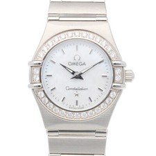 Relógios OMEGA Constellation aço inoxidável moldura de diamante concha branca usados comprar usado  Enviando para Brazil