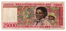 Madagascar banconota 25.000 usato  Vittorio Veneto