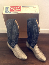 Vintage Tony Lama Chocalho Cobra Botas Cowboy 9.0 E com Caixa e Etiqueta SEM RESERVA comprar usado  Enviando para Brazil