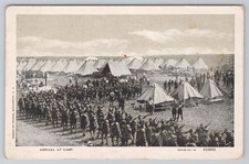 Usado, Cartão postal de chegada militar ao acampamento tropas do exército soldados da Segunda Guerra Mundial riffles tendas para cima comprar usado  Enviando para Brazil