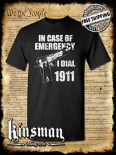 Em caso de EMERGÊNCIA, Disque 1911 T-Shirt - Pro Gun Firearm 2ª Emenda EUA .45, usado comprar usado  Enviando para Brazil