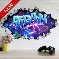 PERSONALIZADO GAMER MURAL PAREDE ART STICKER DECAL PARA QUARTO E SALA DE JOGOS comprar usado  Enviando para Brazil