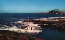 Cartão postal OU Depoe Bay Oregon barco de pesca em alto mar cromado antigo PC H3404, usado comprar usado  Enviando para Brazil