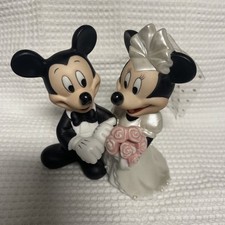 Estatueta vintage Disney Minnie & Mickey Mouse noiva e noivo porcelana topo de bolo comprar usado  Enviando para Brazil