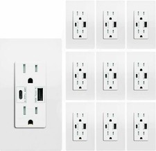 Tomada USB C carregador rápido 4.8A receptáculo duplex 15A 125V resistente a adulterações 10 peças comprar usado  Enviando para Brazil