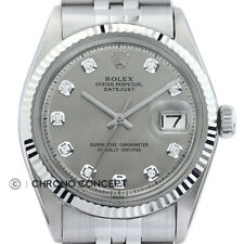 Relógio masculino Rolex Datejust ouro branco 18K e aço inoxidável mostrador de diamante cinza comprar usado  Enviando para Brazil