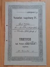 Riginal dokument notarurkunde gebraucht kaufen  Augsburg