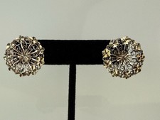 Usado, Brincos vintage turcos redondos de filigrana de prata esterlina flores de 1 pol. comprar usado  Enviando para Brazil