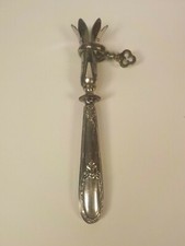 Suporte de osso vintage Continental 7,75" perna de cordeiro, cabo de prata em relevo, usado comprar usado  Enviando para Brazil