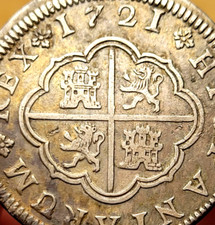 Moeda de 1721 Segóvia Espanhola Prata 2 Reais Early American Pocket Change PISTAREEN comprar usado  Enviando para Brazil