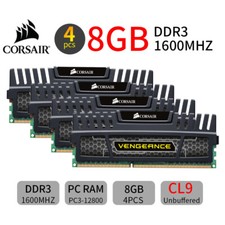 Usado, Memória RAM AB Corsair Vengeance 32GB 4x8GB DDR3 1600MHz CL9 PC3-12800U 240Pin PC comprar usado  Enviando para Brazil