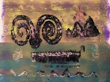 Papel Gouache Pintura Muy Bonito Dibujo Abstracto para Identificar 1980 segunda mano  Embacar hacia Mexico