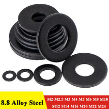 Lavadora plana preta de metal grau 8,8 M2 M3 M4 M5 M6 M8 M10 M12 M16 M20 M22 comprar usado  Enviando para Brazil