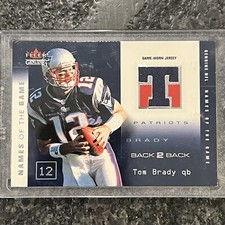 Camiseta usada 2002 Fleer genuína Tom Brady & Tim nomes de sofá do jogo #’d 26/50 comprar usado  Enviando para Brazil