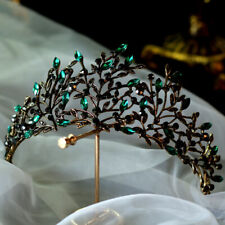 7 cm de altura folha verde cristal ouro tiara casamento rainha princesa formatura coroa adulto comprar usado  Enviando para Brazil