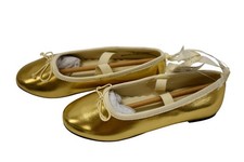 Sapatos Crewcuts Meninas Tamanho 12 Dourado Balé Flats Fita Metálica Vestido de Tornozelo BT667, usado comprar usado Sapatos Crewcuts Meninas Tamanho 12 Dourado Balé Flats Fita Metálica Vestido de Tornozelo BT667, usado comprar usado  Enviando para Brazil