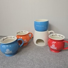 Usado, Conjunto de canecas e fondue San Churro X3 vermelho, laranja, azul  comprar usado  Enviando para Brazil