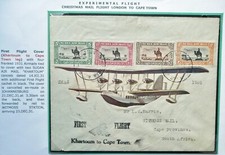 SUDÁN 14 DIC 1931 PRIMERA CUBIERTA DE VUELO DESDE JARTUM A CIUDAD DEL CABO, SUDAFRICA segunda mano  Embacar hacia Mexico