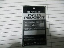 Typenschild plate peugeot gebraucht kaufen  Deutschland