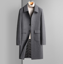 Casaco masculino moda gola redonda acolchoado longo negócio 40% lã , usado comprar usado  Enviando para Brazil