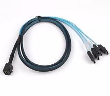 Mini SAS SFF-8643 a 4 SATA 7 pinos disco rígido 6Gbps cabo raid servidor de dados 1m comprar usado  Enviando para Brazil