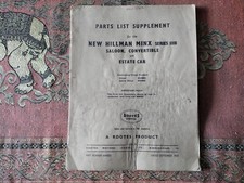 Parts list suppliment for sale  NOTTINGHAM