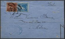 Espanha. Alfonso XII. Capa 164, 167. 1875. 10 cts azul e 40 cts marrom. Malaga comprar usado  Enviando para Brazil